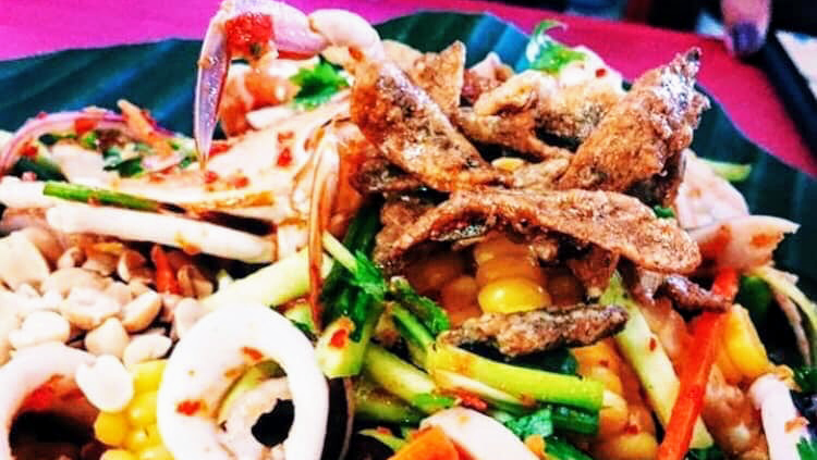 Tom Yum Noodles with Lang Ko River Prawns and Spicy Bae Wang Salad